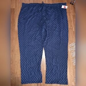 Hanes Navy Printed Lounge Pants with Navy Waistband